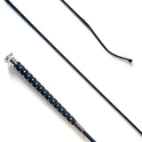 KM Elite Dressage Whip with Silver Braided Grip #colour_black