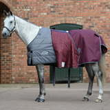 Weatherbeeta Comfitec Plus Dynamic II Detach-A-Neck Medium/Lite #colour_maroon-grey-white