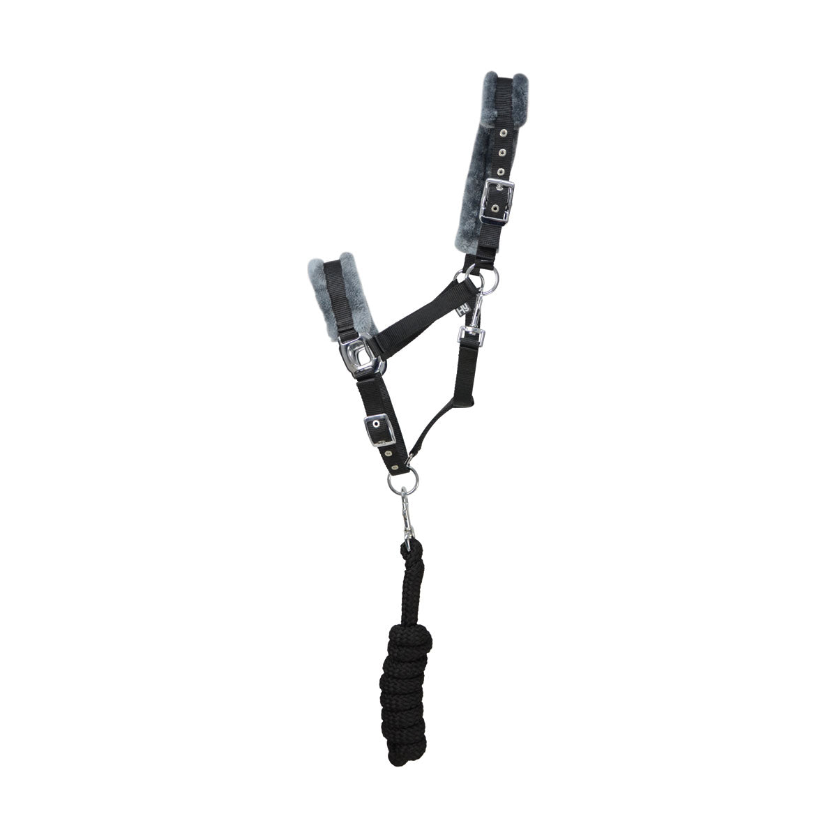 Hy Sport Active Head Collar & Lead Rope #colour_black