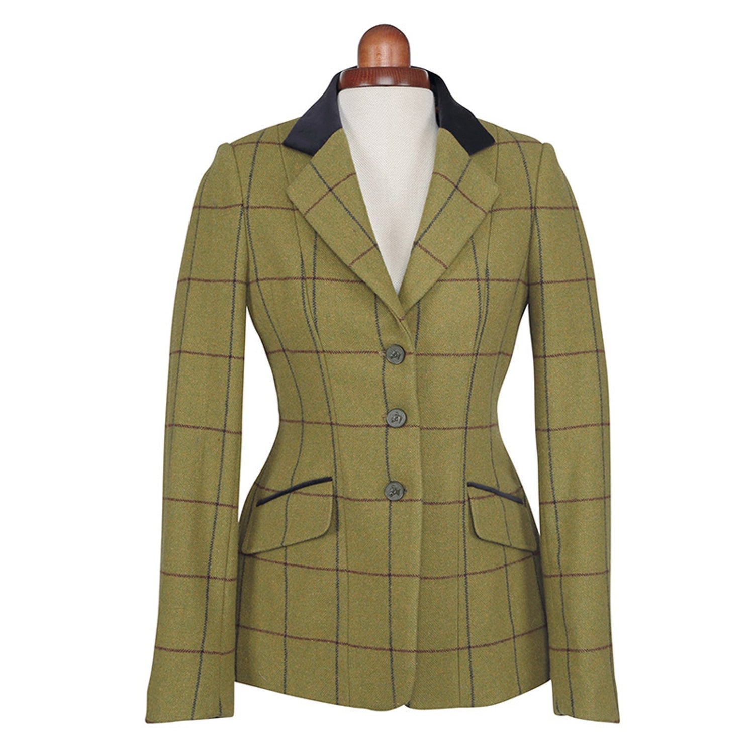 Shires Aubrion Saratoga Ladies Jacket #colour_navy-maroon-check