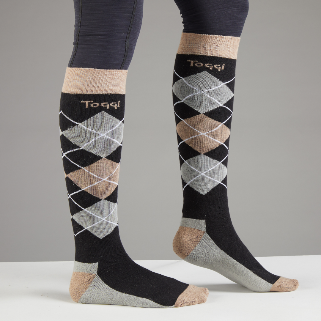 Toggi Criss Cross Socks  #colour_black-grey-khaki