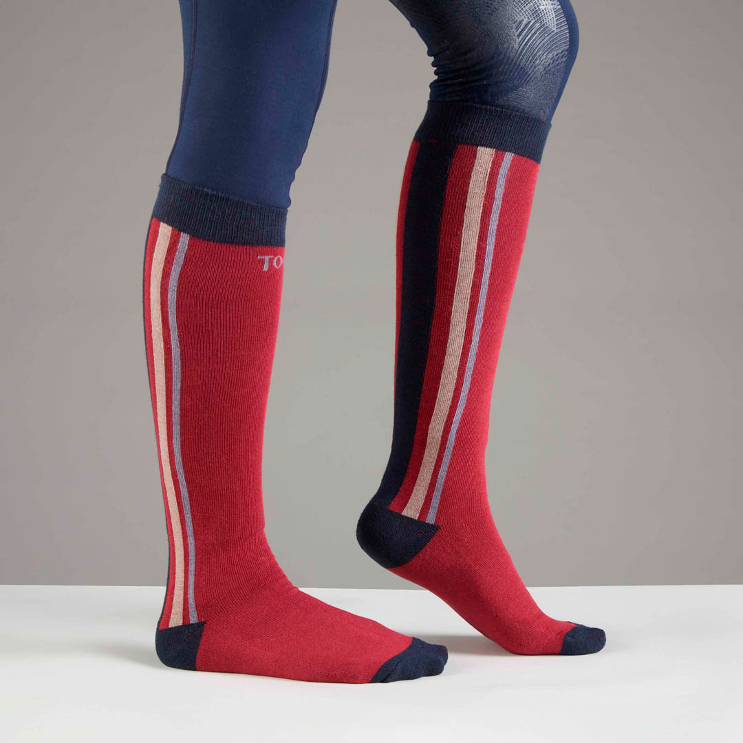 Toggi Eco Band Socks  #colour_berry-taupe