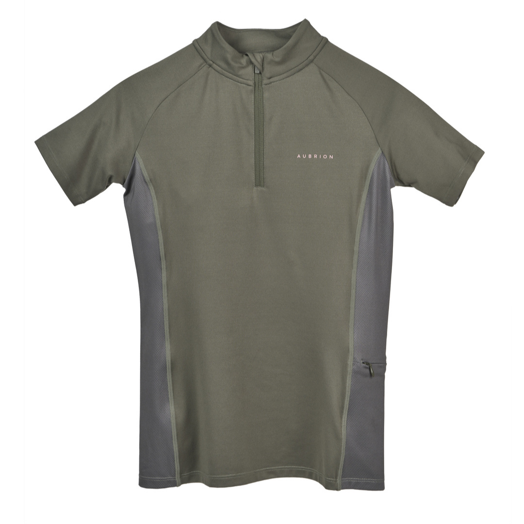 Shires Aubrion Maids Revive Short Sleeve Base Layer #colour_olive