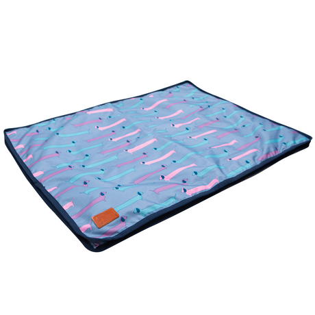 Hy Equestrian Benji & Flo Dorris The Dachshund Dog Bed #colour_riviera/navy