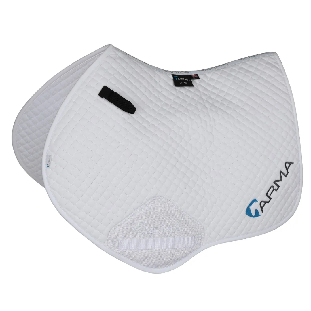 Shires ARMA Branded Jump Saddlecloth #colour_white