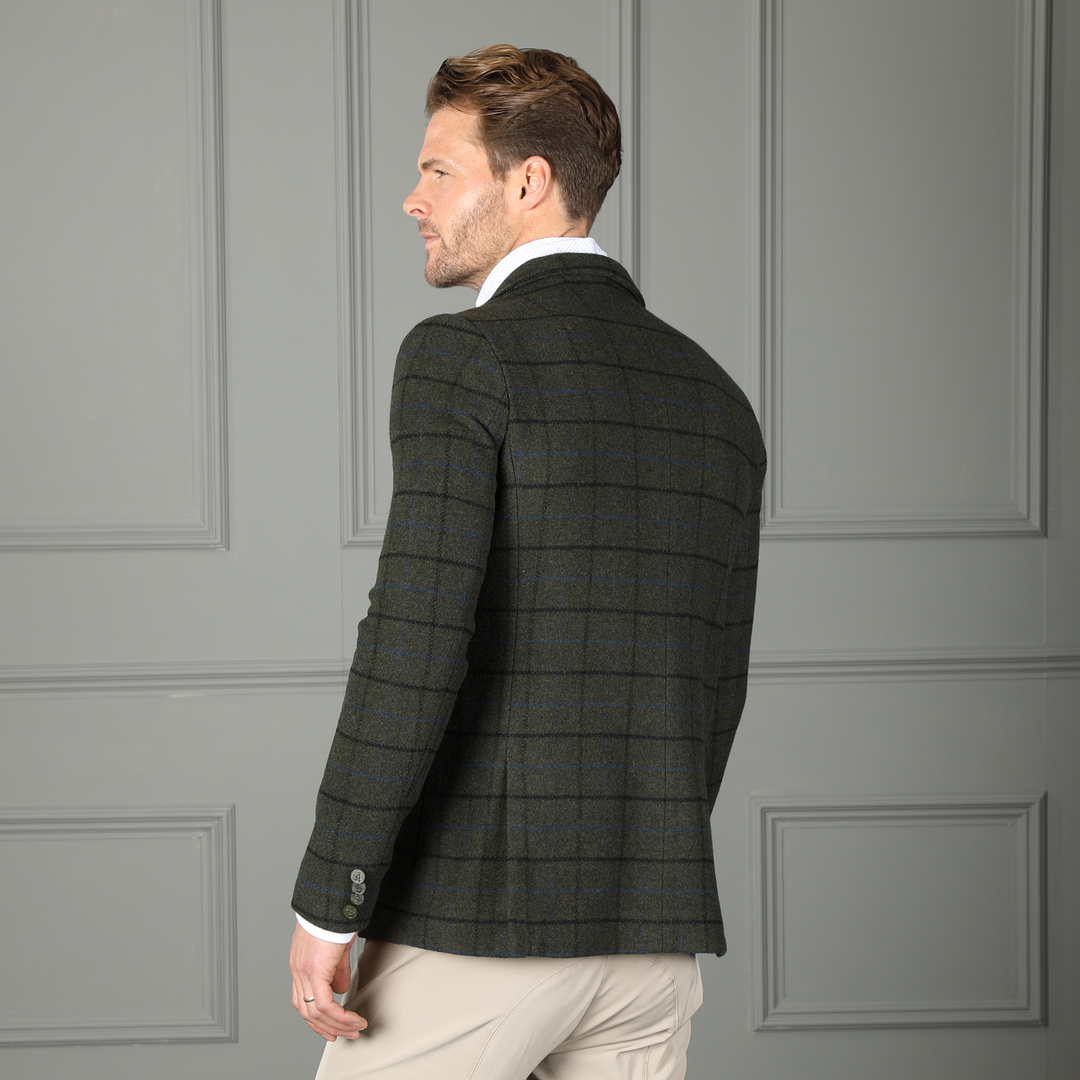 Shires Aubrion Men's Saratoga Jacket #colour_dark-green-check