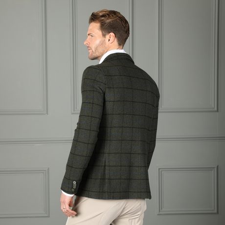 Shires Aubrion Men's Saratoga Jacket #colour_dark-green-check