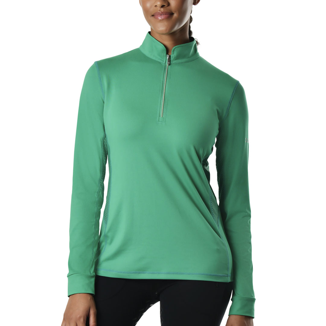 Dublin Kylee Long Sleeve Ladies Technical Shirt #colour_emerald