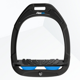 Flex-On Green Composite Inclined Ultra Grip Stirrups - Black/Black/Light Blue #colour_black-black-light-blue