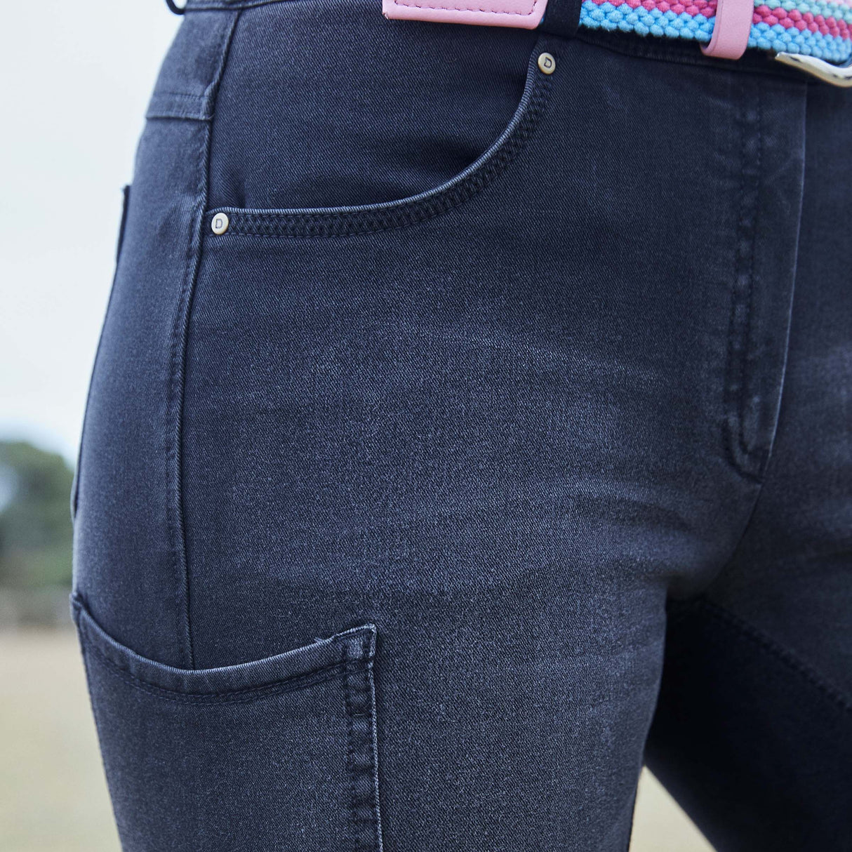 Dublin Shona Full Suede Seat Denim Breeches #colour_ash