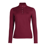 HKM Berry Lace Functional Shirt #colour_wine-red