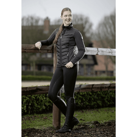 HKM Graz Style Silicone Full Seat Riding Leggings #colour_black