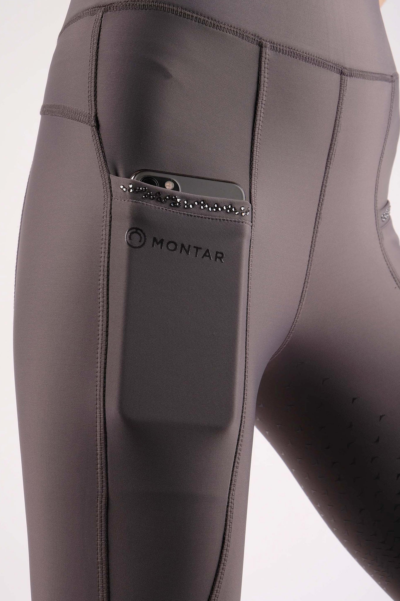 Montar Linnea Full Grip Riding Tights #colour_grey